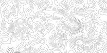 Topographic Map Background Geographic Line Map With Elevation Assignments. Modern Design With White Background With Topographic Wavy Pattern Design.paper Texture Imitation Of A Geographical Map Shades