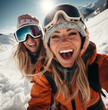 Two Best Friends Tackling the Slopes on an Epic Ski Adventure