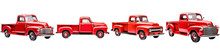 Red Pickup Truck On White Background
