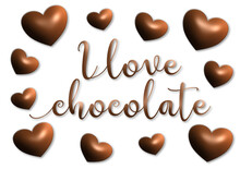 I Love Chocolate With Heart - Writen - Ideal For Websites, E-mail, Presentations, Greetings, Banners, Cards, Books, T-shirt, Sweatshirt, Prints, Mug, Sublimation, Cricut
