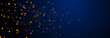 Dark blue abstract background with golden stars. Retro vector banner design