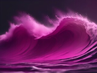 Wall Mural - Big waves in ocean. AI generated illustration