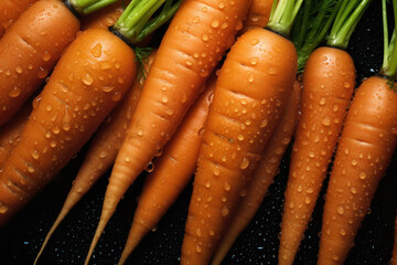 Wall Mural - a bundle of fresh carrots with leafs