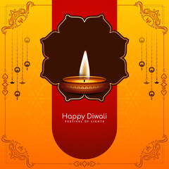 Canvas Print - Happy Diwali religious Indian festival decorative background