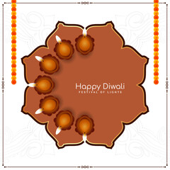 Canvas Print - Happy Diwali traditional Indian festival greeting background