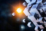Fototapeta Sport - Glowing cubes. Innovation and creativity concept