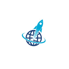 Sticker - Planet rocket space ship icon isolated on transparent background