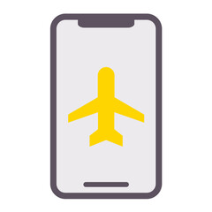 Sticker - Vector Design Mobile Airplane Mode Icon Style