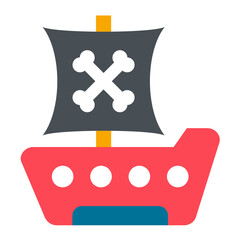 Wall Mural - Vector Design Pirate Ship Icon Style