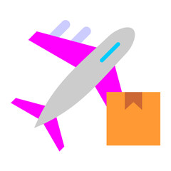 Wall Mural - Airplane Delivery Icon Style