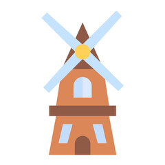 Wall Mural - Windmill Icon Style