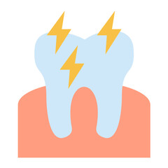 Wall Mural - Toothache Icon Style