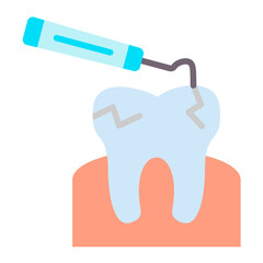 Wall Mural - Tooth Scaling Icon Style