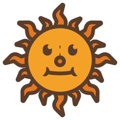 Wall Mural - sunny cartoon face icon