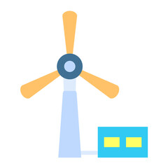 Wall Mural - Wind Energy Icon Style