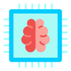 Poster - Brain Chip Icon Style