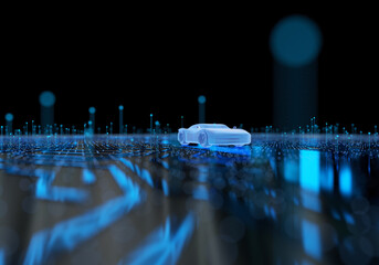 Future smart technology electric vehicle digital and electronic circuits