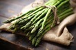 freshly picked asparagus with natural texture