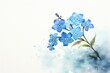 Watercolor illustration of a solitary forget-me-not flower. Generative AI
