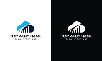 Cloud finance logo vector on a black and white background