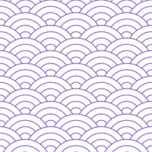 Purple Japanese Wave Pattern Background. Japanese Seamless Pattern Vector. Waves Background Illustration. For Clothing, Wrapping Paper, Backdrop, Background, Gift Card.