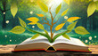 book literacy day tree leaves nature study generate ai