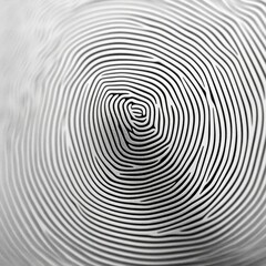 Canvas Print - A black and white photo of a fingerprint, AI