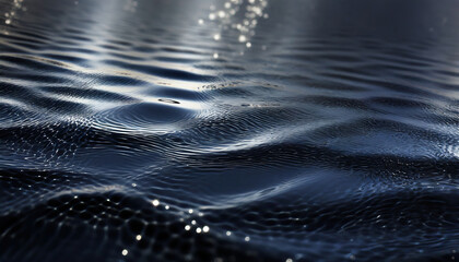 black water with ripples on the surface defocus blurred transparent blue colored clear calm water surface texture with splashes and bubbles water waves with shining pattern texture background