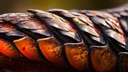 Wall Mural - A close up of the back of a snake's skin, AI