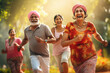 indian elderly people exercising