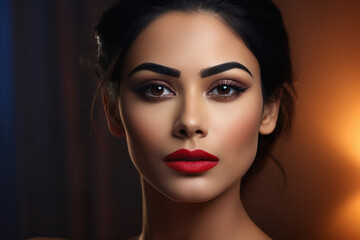 Wall Mural - beautiful woman with attractive makeup