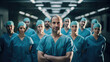 © PAOLO - Team of doctors with their team in the background. Surgeon doctors team in hospital