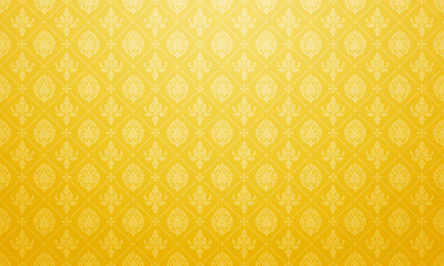 Luxury Thai pattern Golden background vector illustration. lai Thai element pattern. Royal golden theme