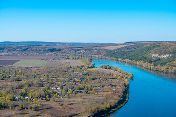 Sticker - autumn landscape of the Dniester river