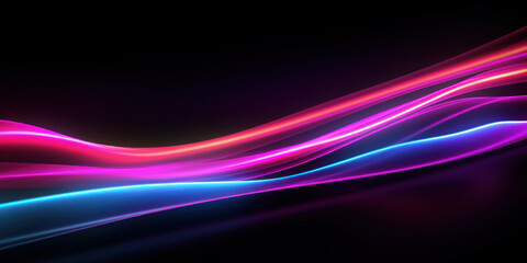 Wall Mural - bright, flowing neon waves create a lively and futuristic pattern.