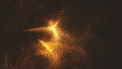 Wall Mural - abstract fractal particles background/ 4k animation of a gold abstract fractal background with parti