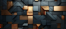 Geometric Abstract Background - With A Metallic Look, Surrealism, Shaped Canvas.