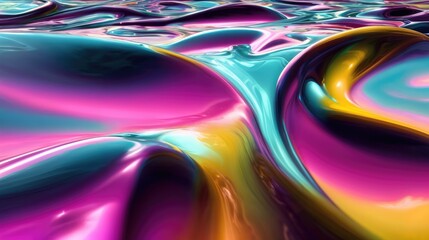 Wall Mural - background with curved wave of colorful close up