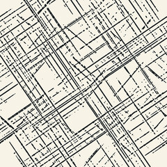 Monochrome Sketched Dashed Checked Pattern