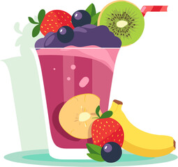 Poster - Delicious smoothie illustration on transparant background 