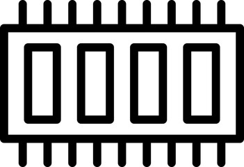 Random Access Memory (RAM) Line Icon (vector)
