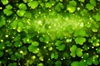 Background of clover leaf in flattering light for St. Patrick's Day celebration. Generative AI