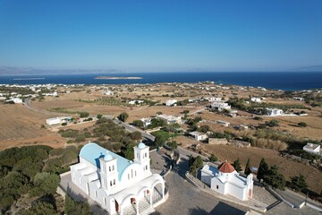 Wall Mural - Aerial views from over the Greek Orthodox Church on the Greek Island of Paros