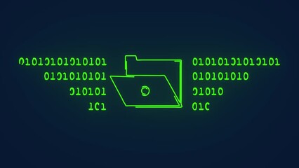 file data storage binary code technology animation