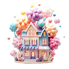 Sticker - house and tree HD 8K wallpaper Stock Photographic Image 