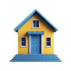 Poster - blue house icon HD 8K wallpaper Stock Photographic Image 