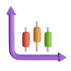 Wall Mural - 3D Colored Bar Chart Model with Three Parts. Lavender-themed 3D Colored Bar Chart Model for Bar Data.
3d illustration, 3d element, 3d rendering. 3d visualization isolated on a transparent background