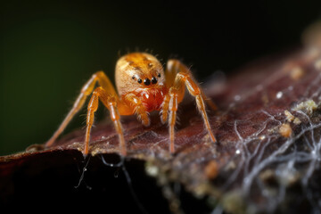 Wall Mural - Spider on log - Generative AI 