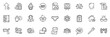 Icons pack as Coffee break, Open door and Checklist line icons for app include Ole chant, Wash hands, Recovery file outline thin icon web set. Tracking parcel, Justice scales. Vector