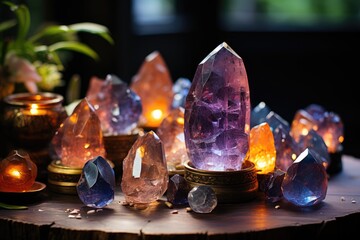 Poster - Crystals altar idea. Creating sacred meditaion space with good vibes for home